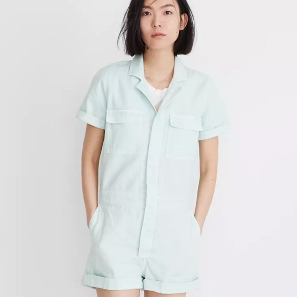 Petite Denim Coverall Romper